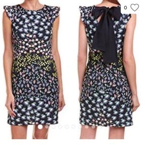 Nanette Lepore Floral Print Futter Sleeve Knee Length Sheath Dress Size 8 EASTER